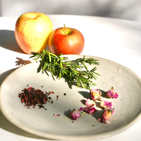 Apple, Rosemary, and Flowers Shrub