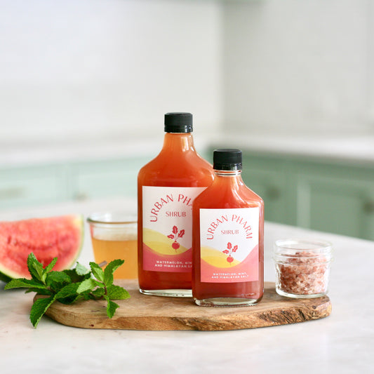 Watermelon, Mint, and Himalayan Salt Shrub